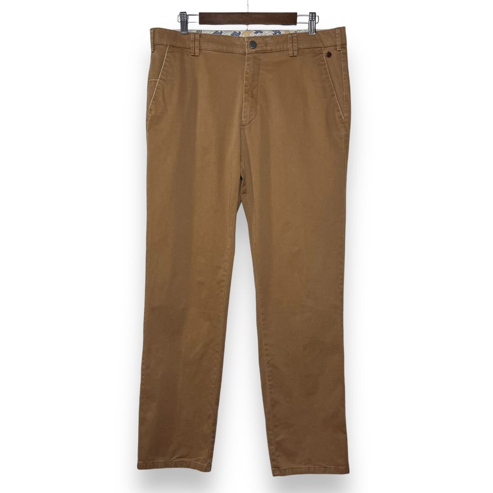 Meyer New York Trousers Mens W36 L32 Tan Brown Chinos Straight Leg‎ Smart Lined